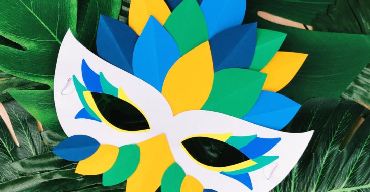 Masque Perroquet Avec Plumes - Déguisement Carnaval Élégant - Fête à Thème Noir