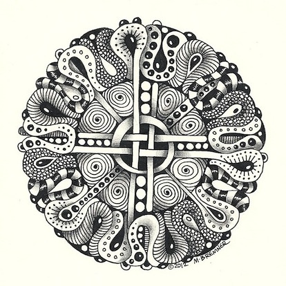 Zentangle mandala - Margaret Bremner via pinterest