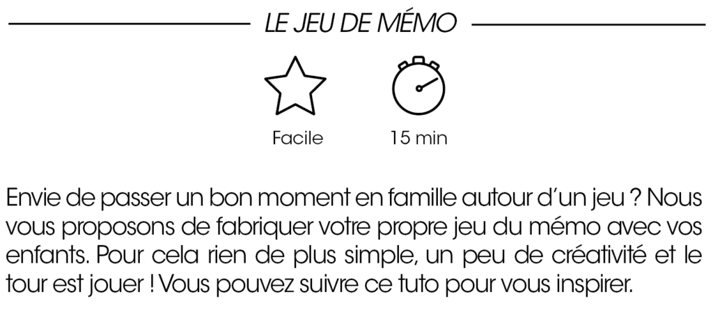 jeu de mémoire DIY