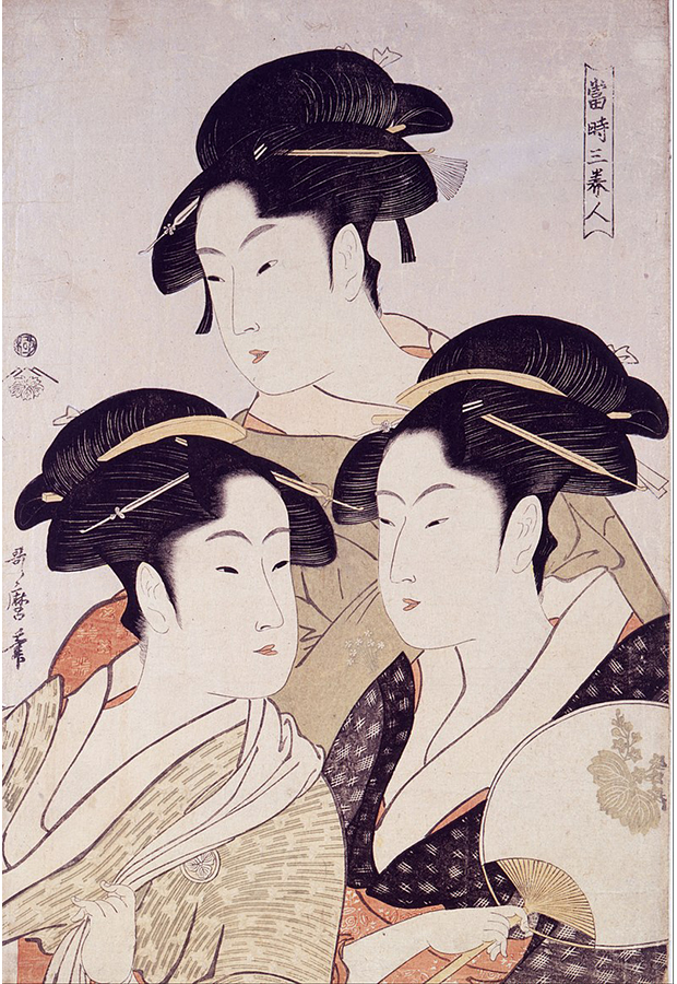 Trois-beautes-de-notre-temps-Utamaro-Estampe