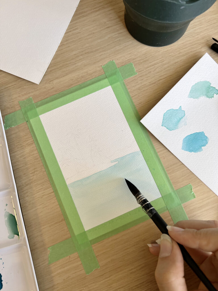 Aquarelle facile bord de mer 3