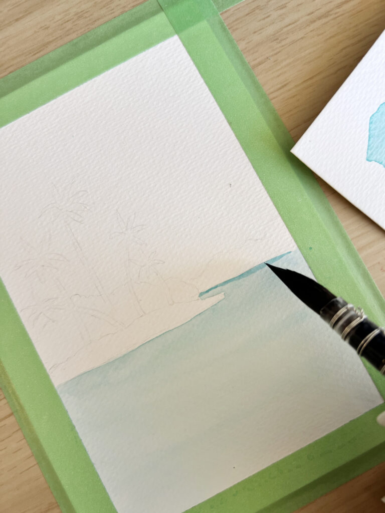 Aquarelle facile bord de mer 2