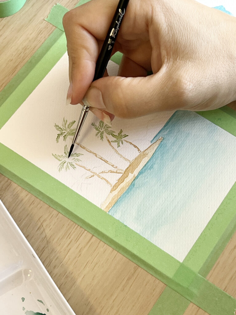 Aquarelle facile bord de mer 6