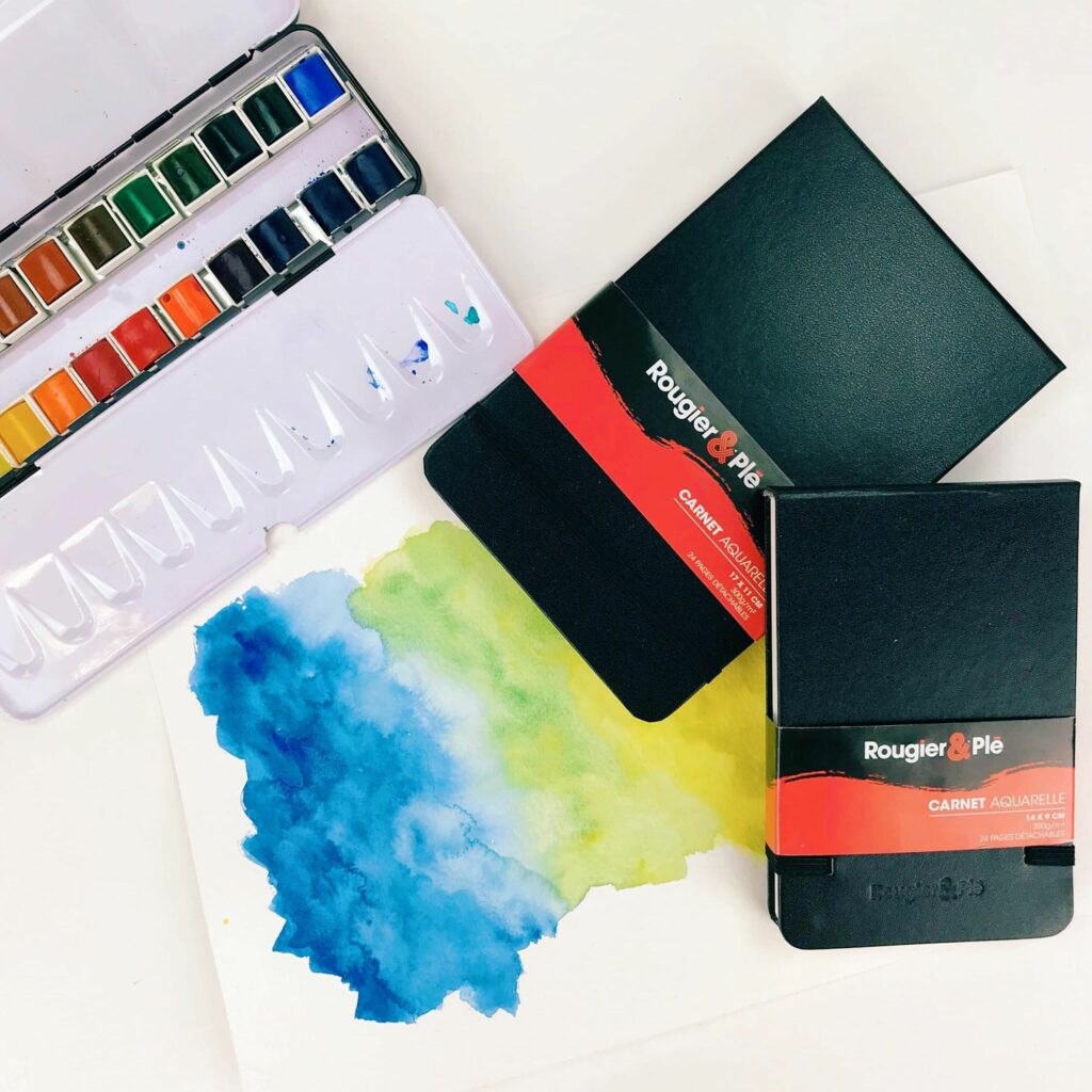 peinture aquarelle débutant godets