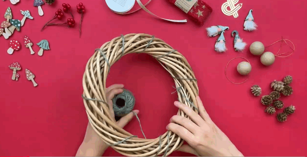 couronne de Noël en osier