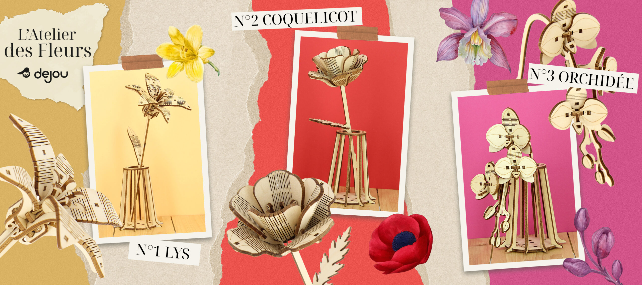 Kit Fleurs En Bois à Peindre – 20 Pièces – DIY Créatif – Enfants – Décoration
