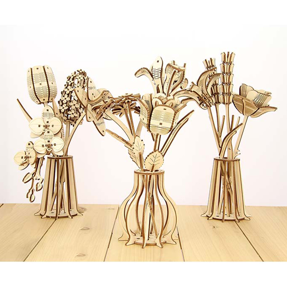 fleurs en bois déco