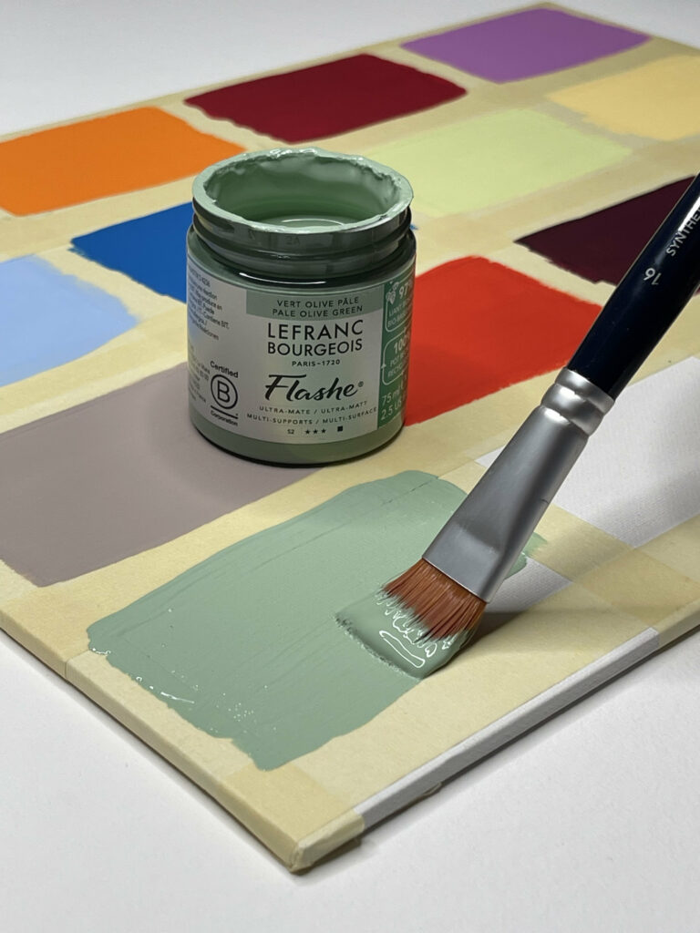 flashe biosourcée vert olive pâle