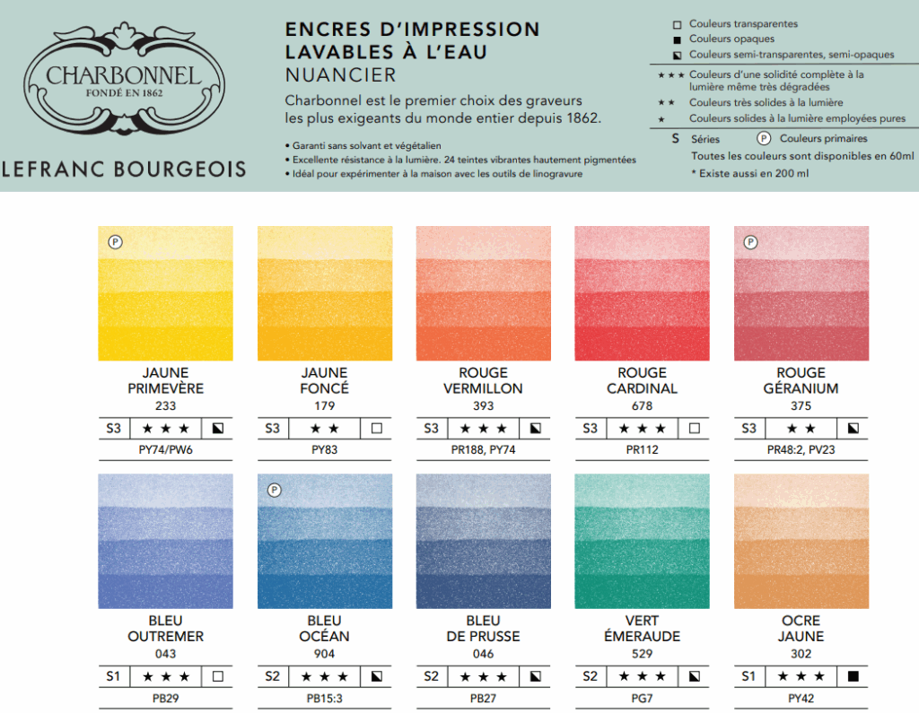 encre charbonnel nuancier