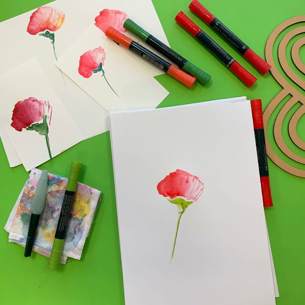 dessin de fleurs : coquelicot