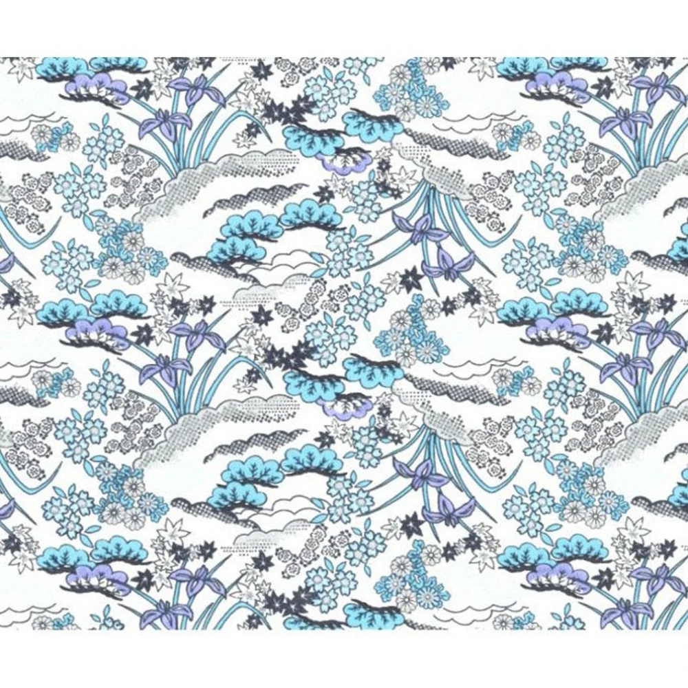 Papier Japonais Plantes et Fleurs fond Blanc