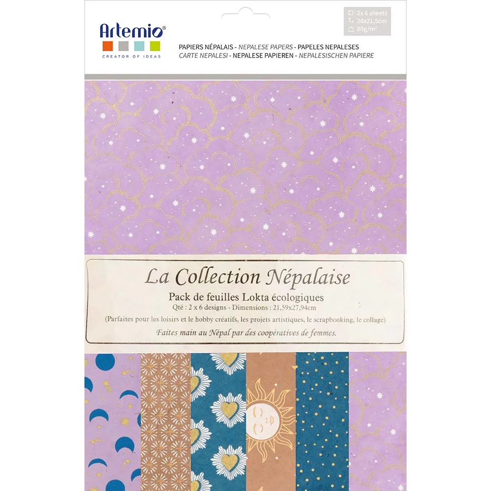 Papier Népalais 12 pages Celeste 