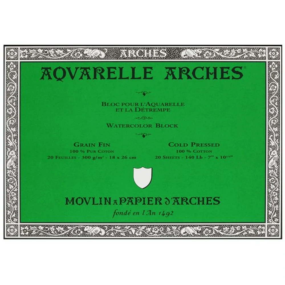 marque francaise papier aquarelle Arches grain fin
